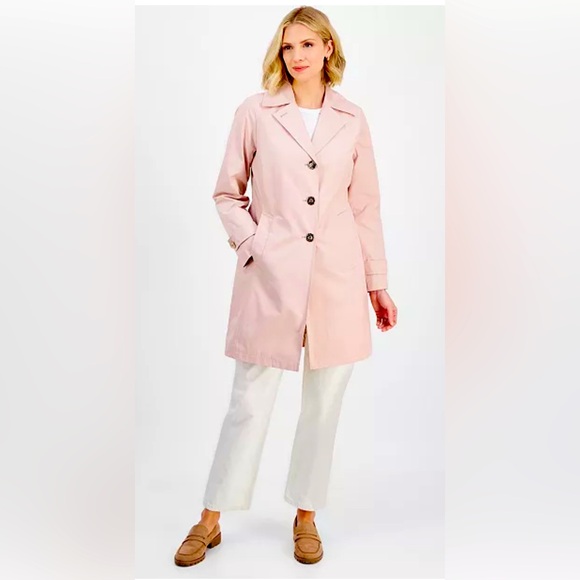 Women's Notched Collar Button-Front Coat, Exclusively MICHAEL Michael Kors M - Picture 1 of 7
